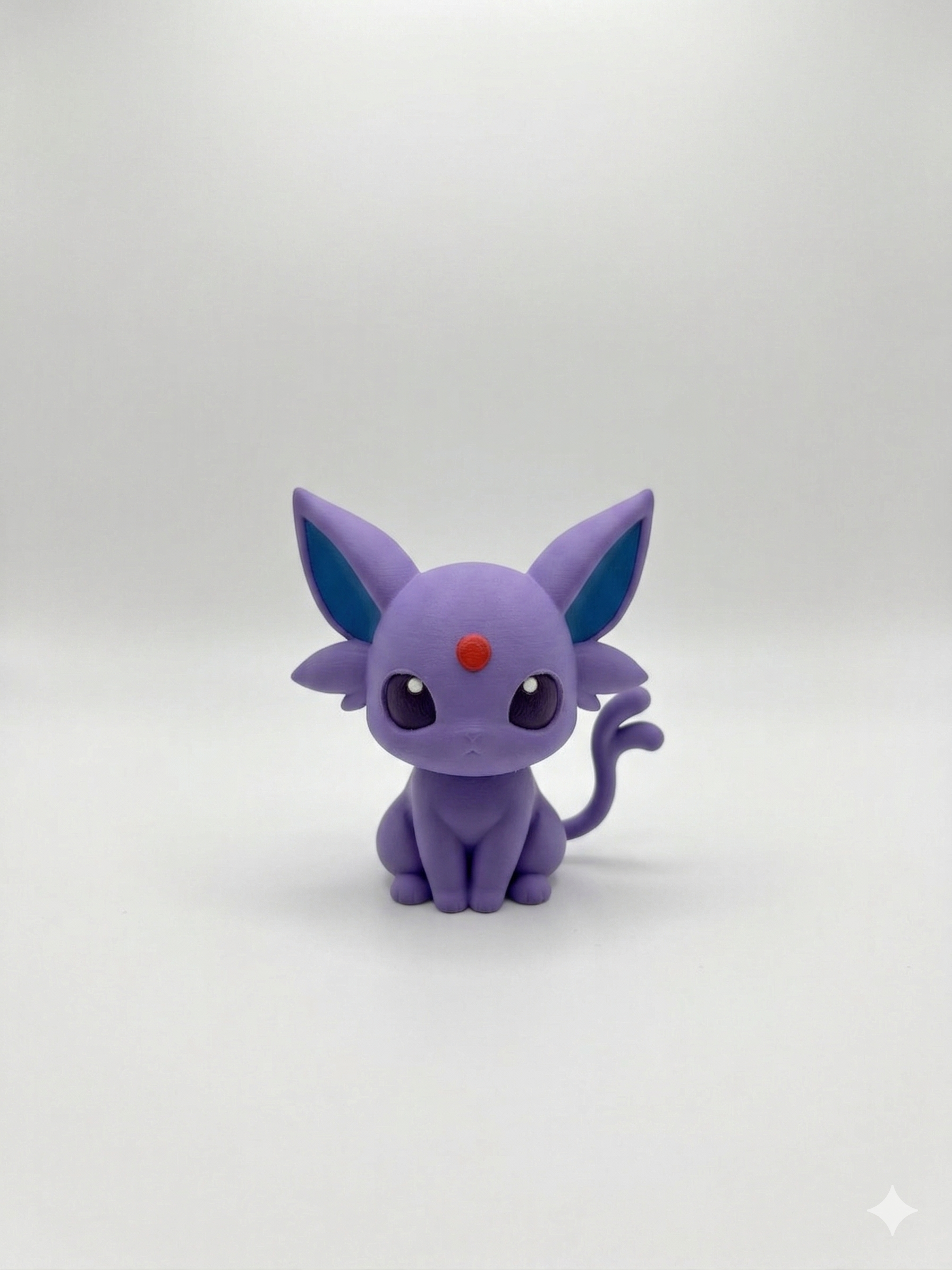 Purple cartoon character with large ears on a white background, pokemon, chibi, 3d print, model, figure, espeon