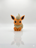Orange and beige cartoon-like figurine on a white background, pokemon, chibi, flareon, 3d print