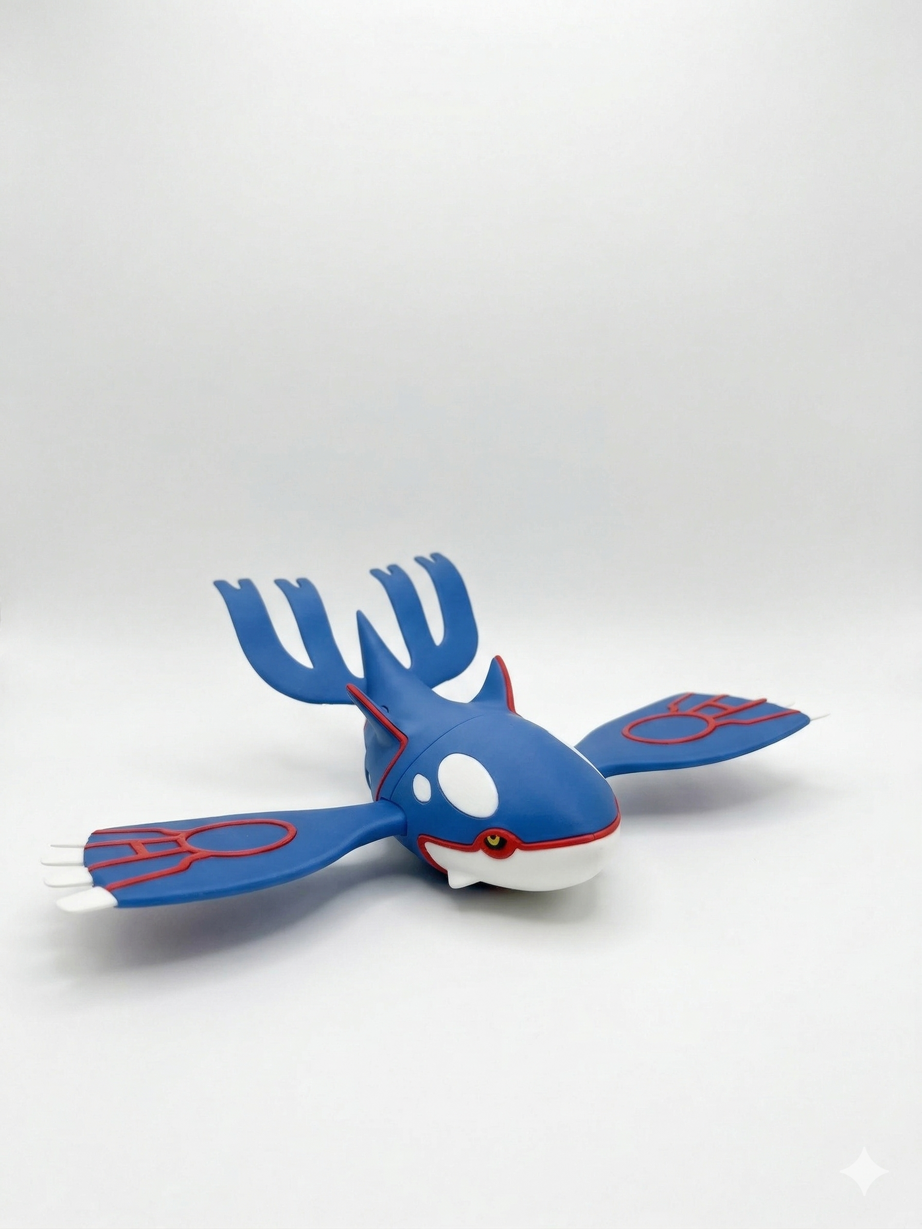 Blue and red toy with a white background, kyogre, pokemon, model, figurine, 3d print