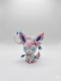 Plush toy of a character with pink and blue accents on a white background, pokemon, figure, model, chibi, 3d print